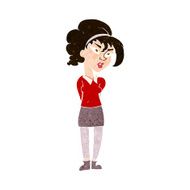 cartoon pretty girl tilting head N10