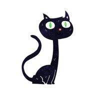 cartoon black cat N55
