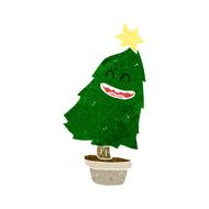 cartoon dancing christmas tree N17