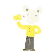 cartoon mouse holding cheese N9