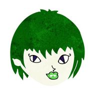 cartoon vampire girl face N10