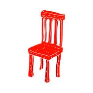 cartoon old wooden chair N10