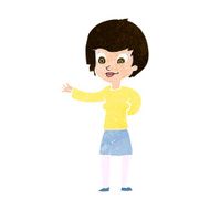 cartoon welcoming woman N10