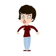 cartoon woman shrugging shoulders N443