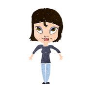 cartoon girl shrugging shoulders N29