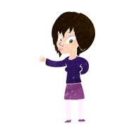 cartoon woman making welcome gesture N10