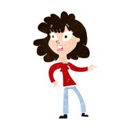 cartoon worried woman pointing N10