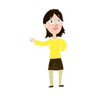 cartoon woman gesturing to show something N19