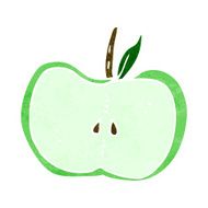 cartoon apple half N6