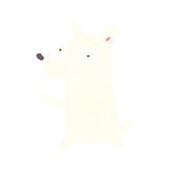 cartoon little dog waving N9