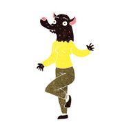 cartoon dancing werewolf woman N6