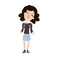 cartoon woman shrugging shoulders N444