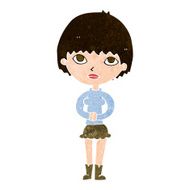 cartoon woman waiting patiently N10
