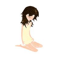 cartoon pretty girl N98