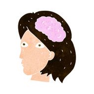 cartoon female head with brain symbol N16
