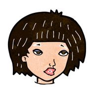 cartoon bored looking woman N11