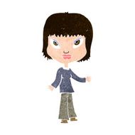 cartoon woman with open arms N90