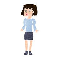 cartoon woman shrugging shoulders N445