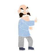 cartoon angry old man N142