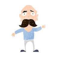 cartoon worried old man N19