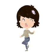 cartoon pretty woman dancing N18