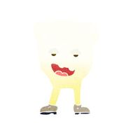 cartoon tooth looking smug N13