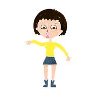 cartoon surprised woman N226