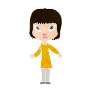 cartoon woman with open arms N91