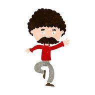 cartoon mustache man disco dancing N9