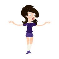 cartoon confused pretty girl N9