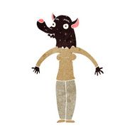 cartoon friendly werewolf woman N6