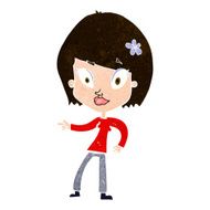 cartoon pretty woman pointing N37