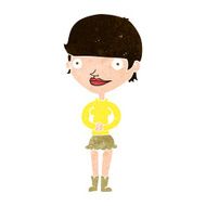 cartoon friendly woman N65
