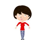 cartoon woman shrugging shoulders N447