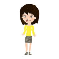cartoon woman shrugging shoulders N449