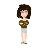 cartoon tough woman with folded arms N10