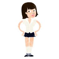 cartoon woman with hands on hips N202