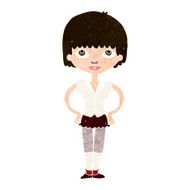 cartoon woman with hands on hips N203