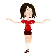 cartoon woman shrugging shoulders N452