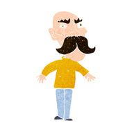 cartoon angry old man N143