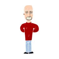 cartoon annoyed balding man N10