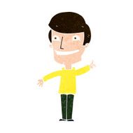 cartoon grinning man with idea N9