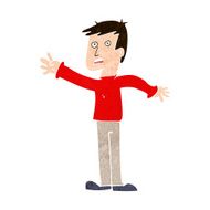 cartoon worried man reaching N19