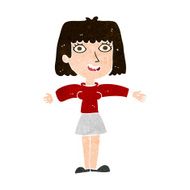 cartoon excited woman N126