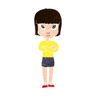 cartoon woman with crossed arms N44