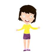 cartoon excited woman N127