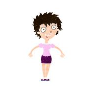 cartoon excited woman N128