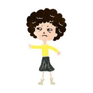 cartoon annoyed old woman N18