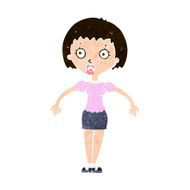 cartoon confused woman shrugging shoulders N9