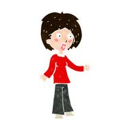 cartoon surprised woman N227